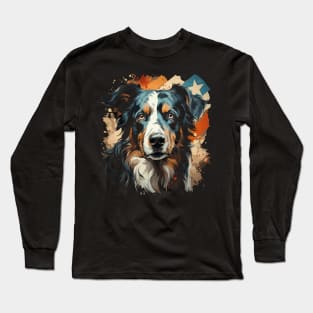 Patriotic Border Collie Long Sleeve T-Shirt